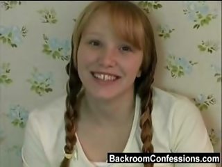 Redhead pigtailed teen schoolgirl casting sex