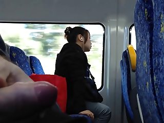 Cum on train
