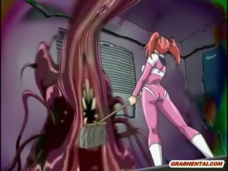 Caught redhead anime big boobs fucked by mons